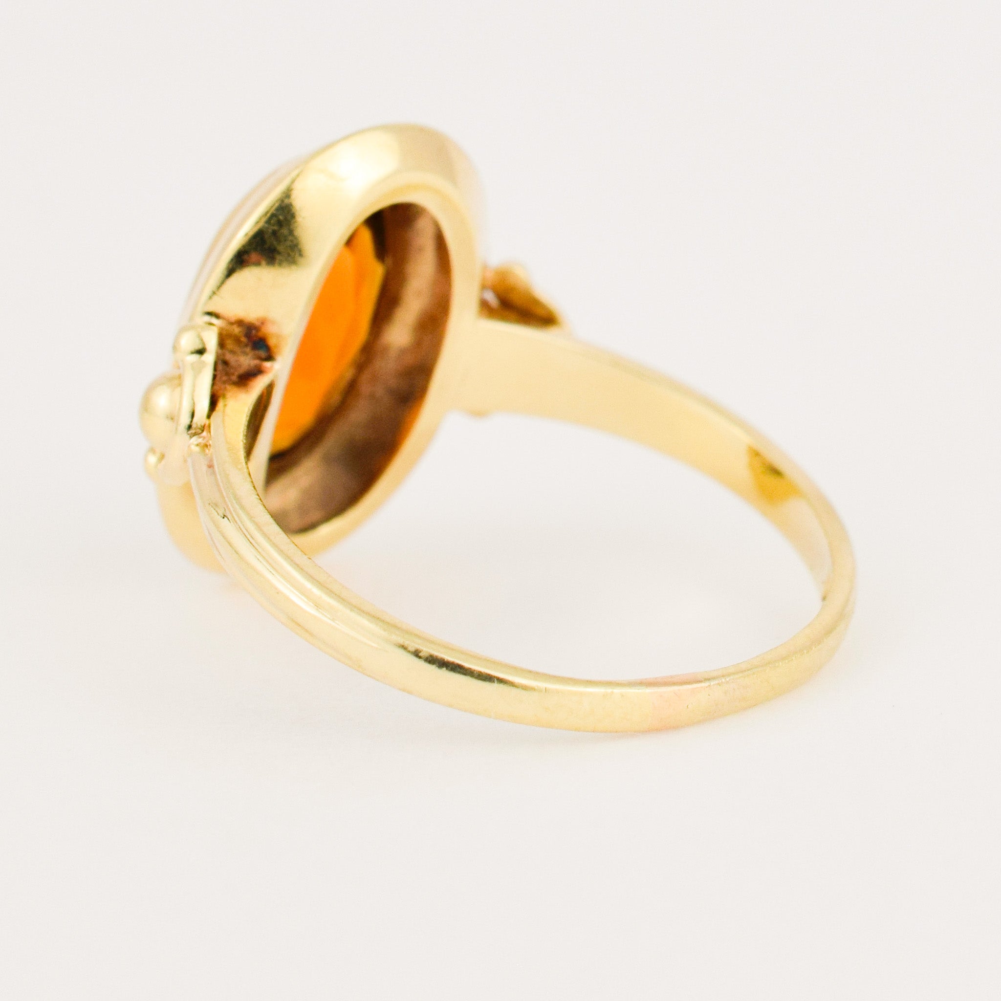 vintage 14k gold Bezel Set Citrine Ring