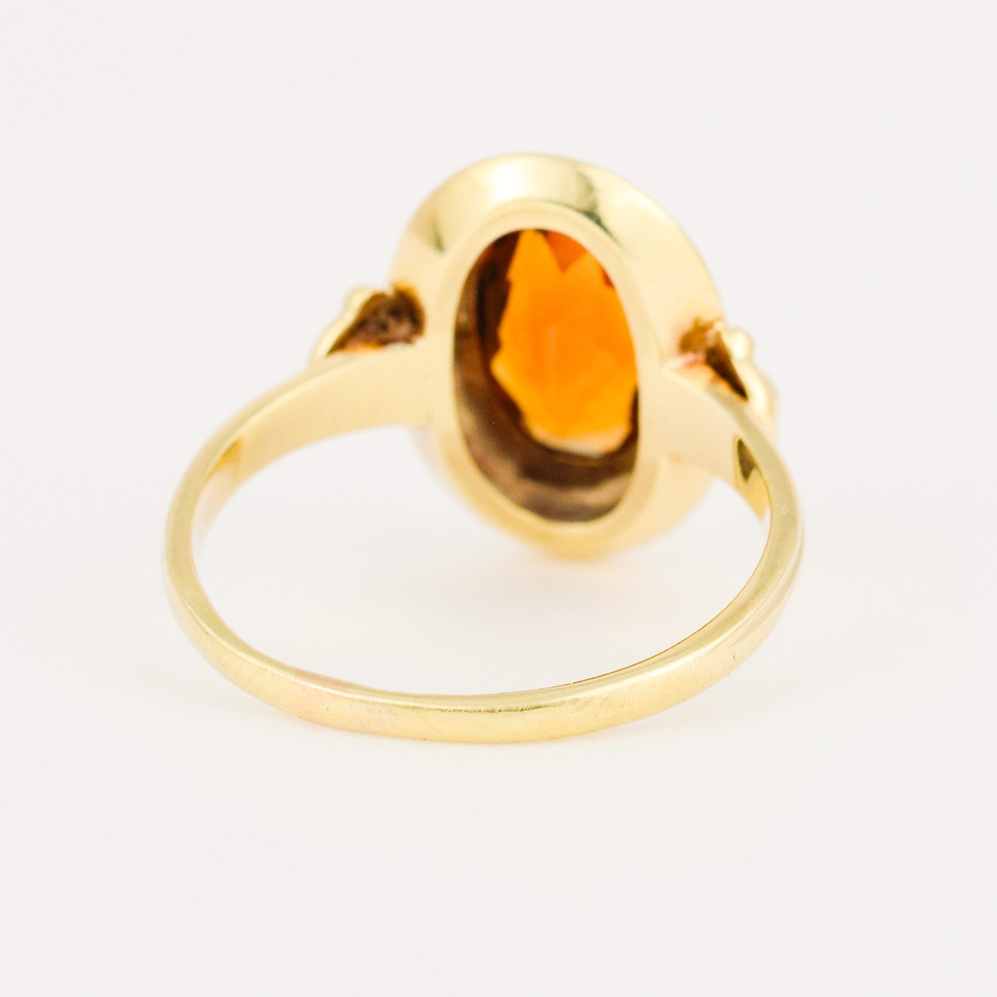 vintage 14k gold Bezel Set Citrine Ring