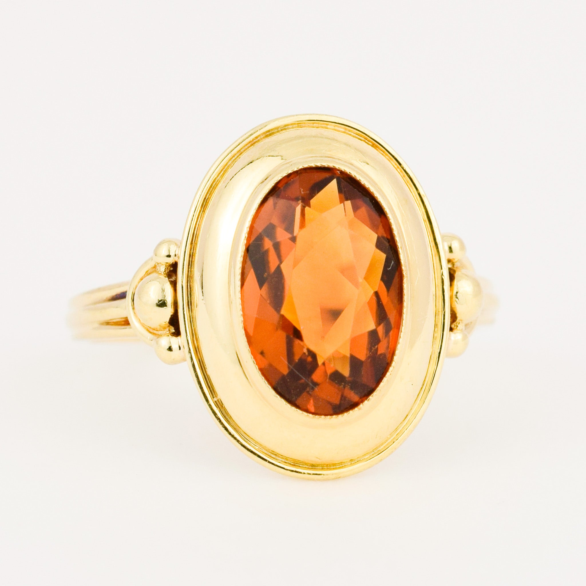 vintage 14k gold Bezel Set Citrine Ring