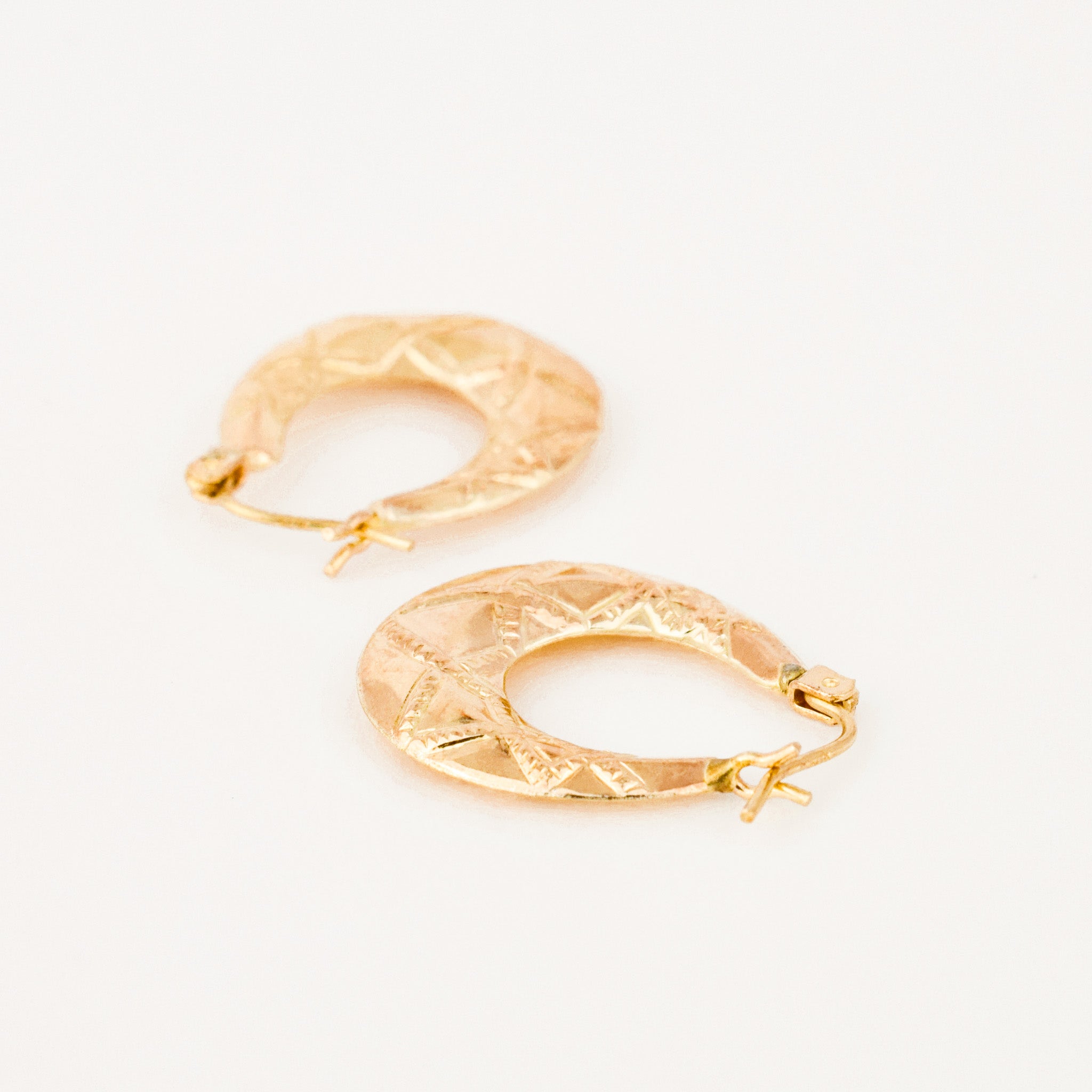 Oval Fancy Gold Hoops