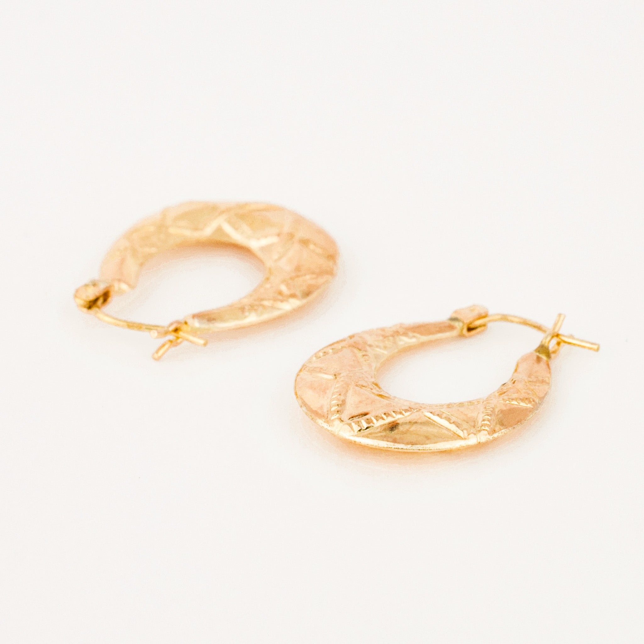 Oval Fancy Gold Hoops