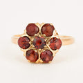 vintage gold Topaz Floral Cluster Ring