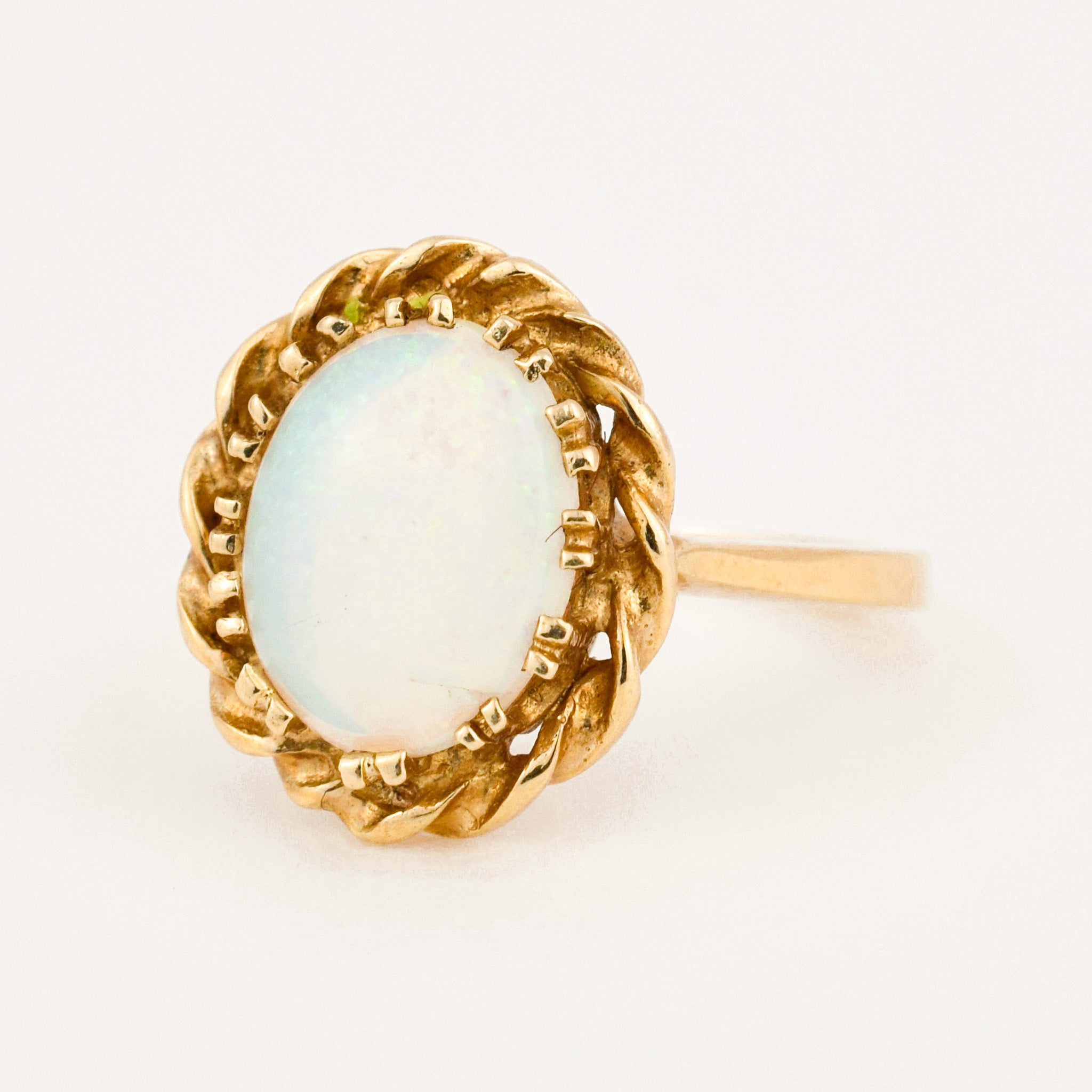 vintage gold Vibrant Synthetic Opal ring