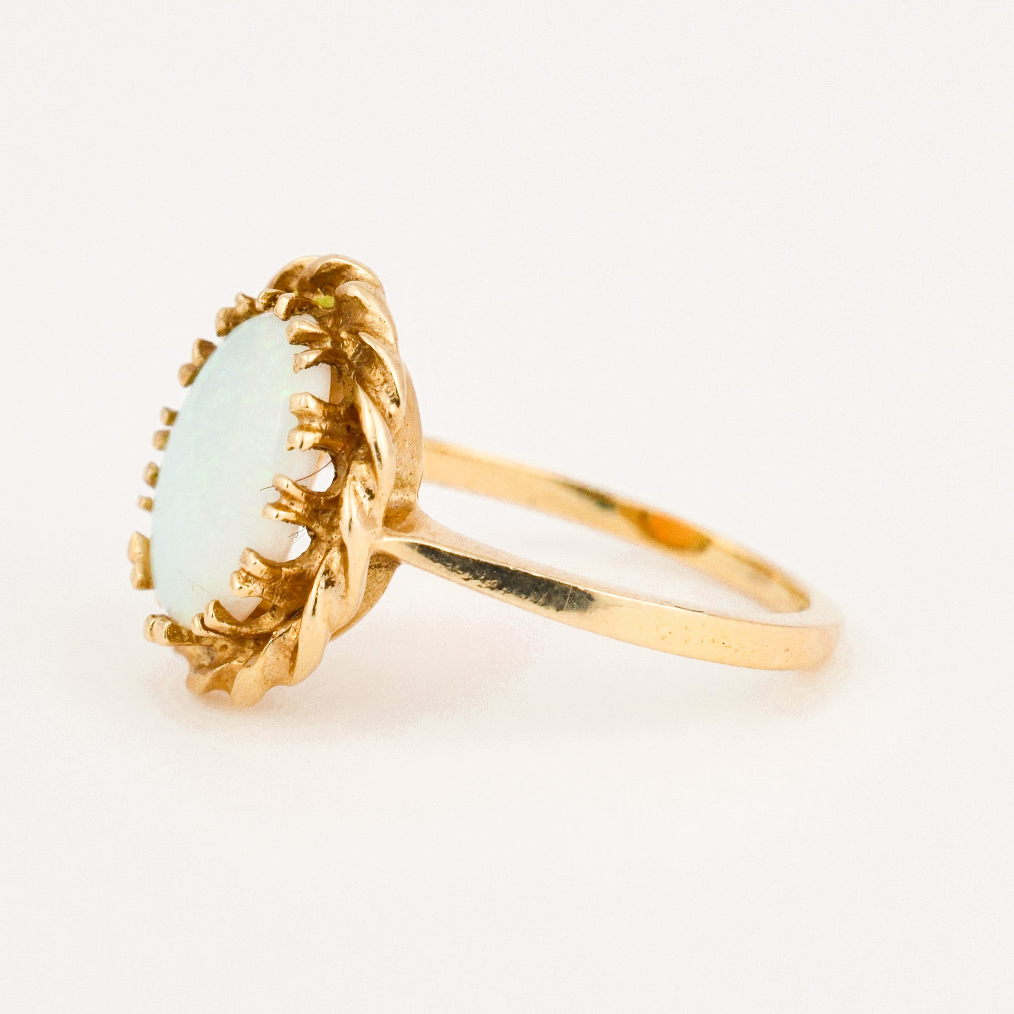 vintage gold Vibrant Synthetic Opal ring