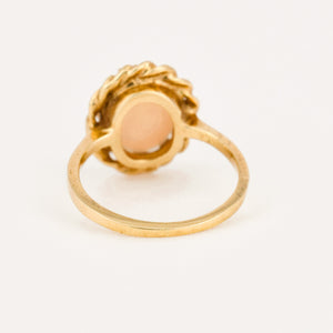 vintage gold Vibrant Synthetic Opal ring