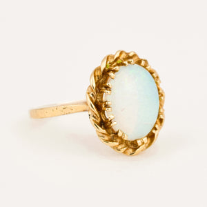 vintage gold Vibrant Synthetic Opal ring