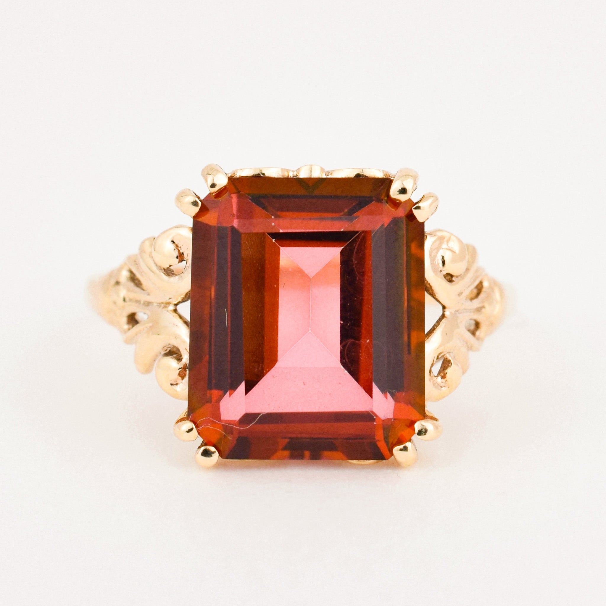 Vintage gold Orange Topaz Ring
