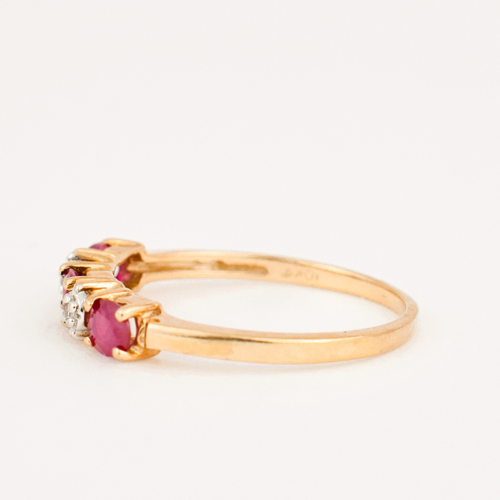 Ruby and Diamond Gold Band