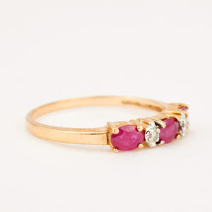 Ruby and Diamond Gold Band