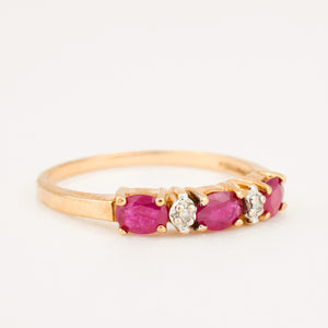 Ruby and Diamond Gold Band