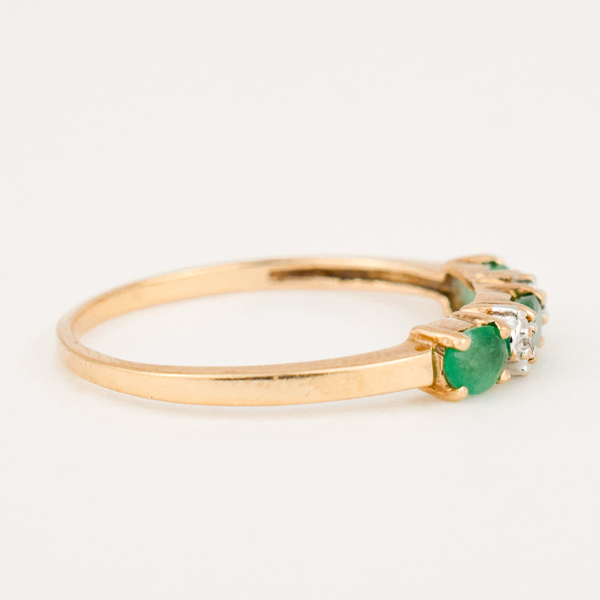 vintage gold Emerald and Diamond Band