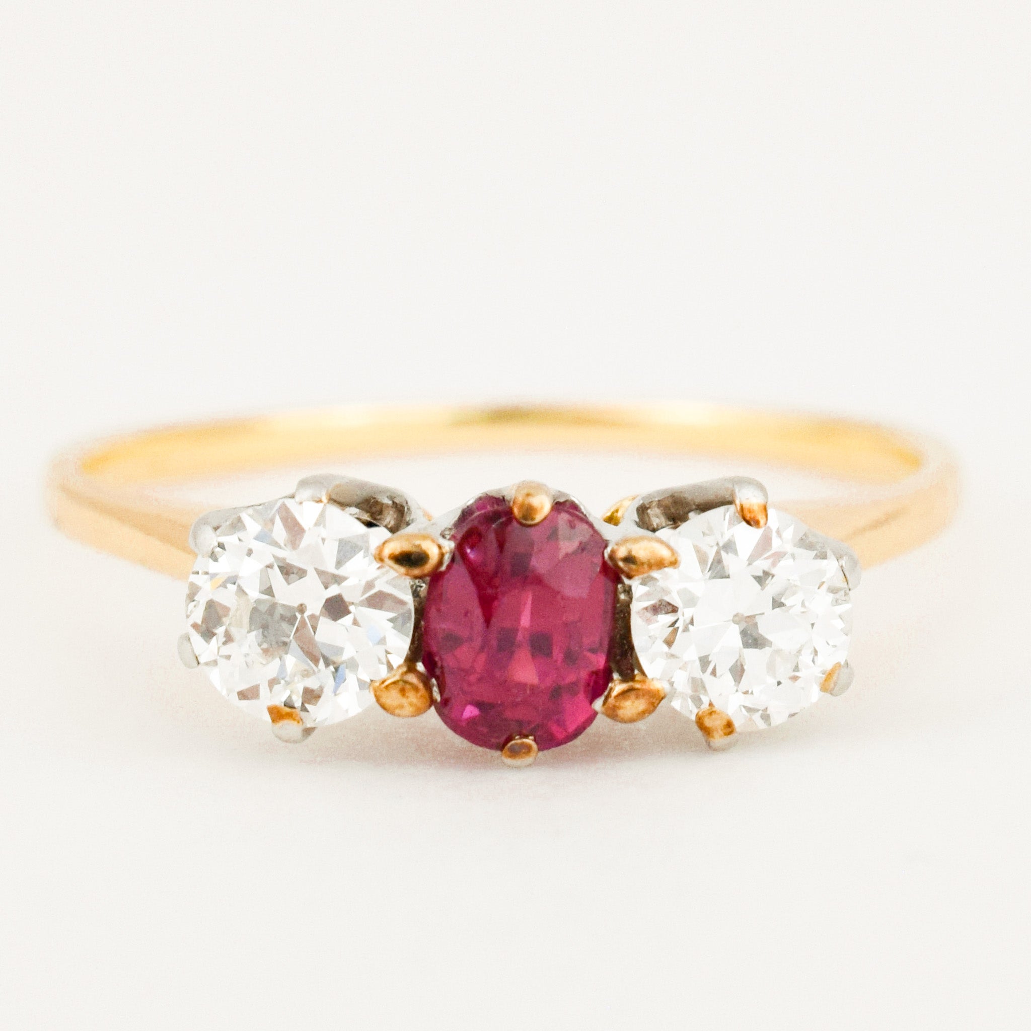 Ruby and Diamond Trilogy Ring