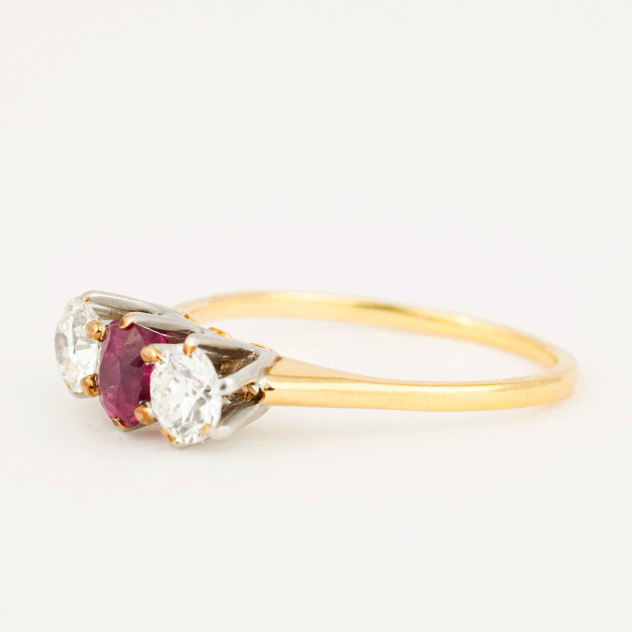 Ruby and Diamond Trilogy Ring