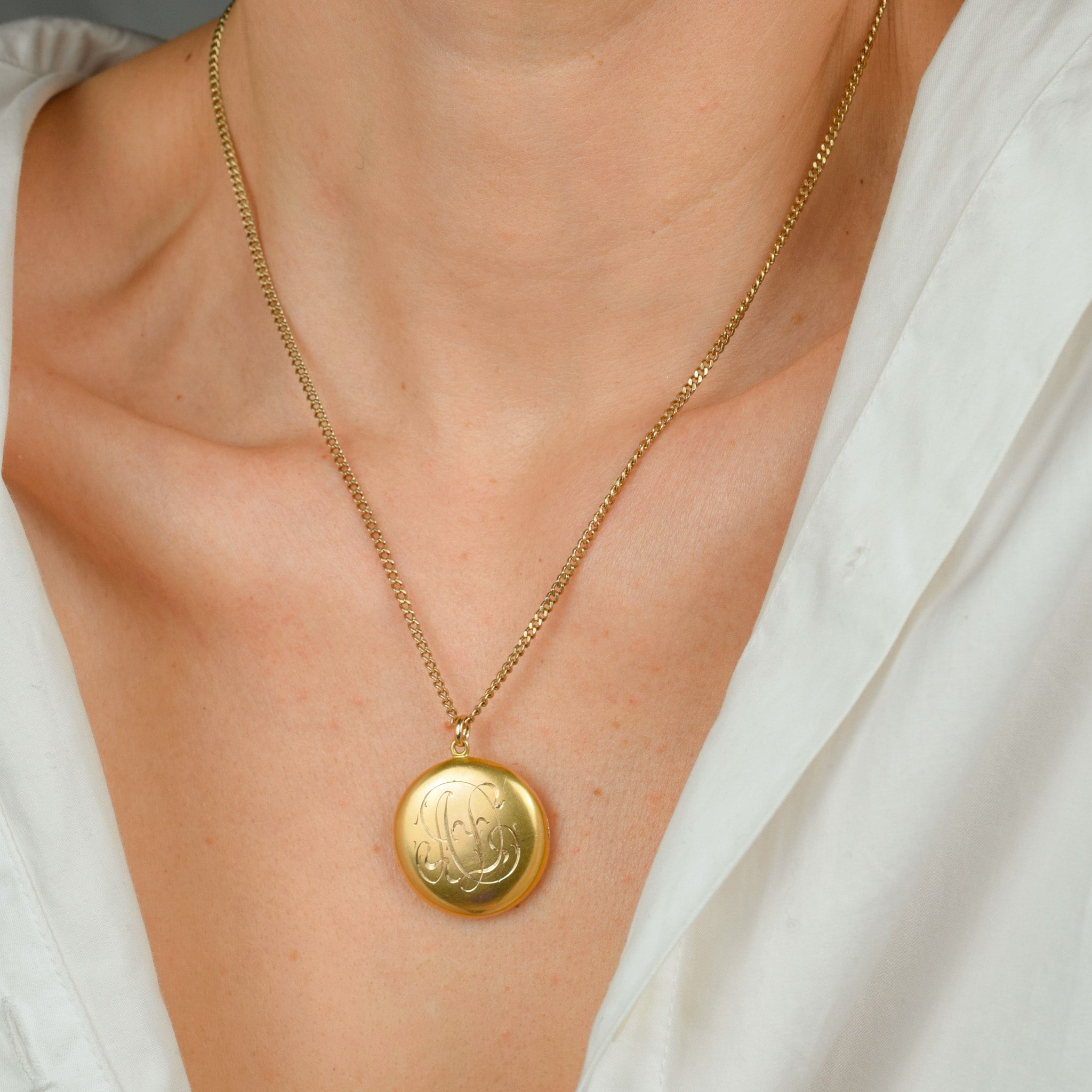 antique 'AD' gold locket