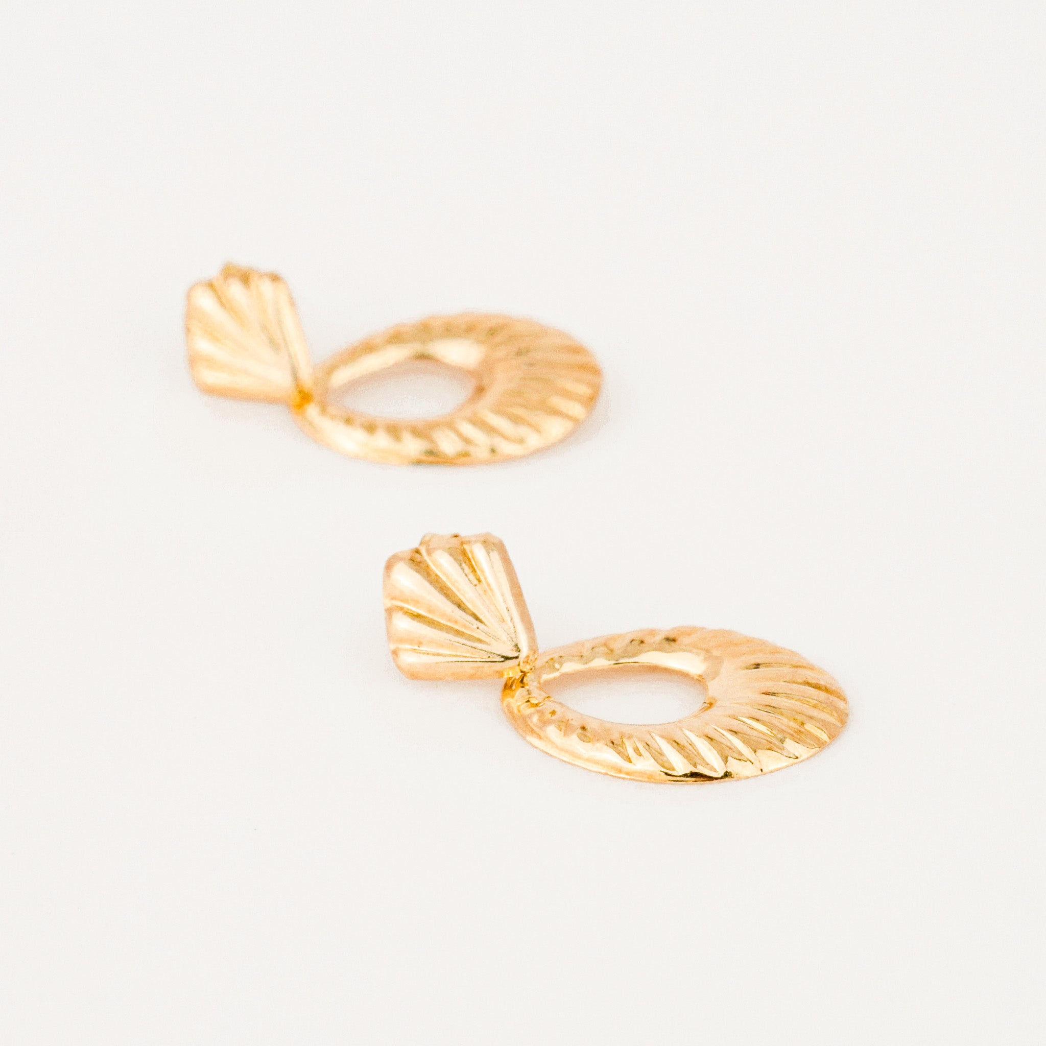 Stud Drop Scalloped Hoops