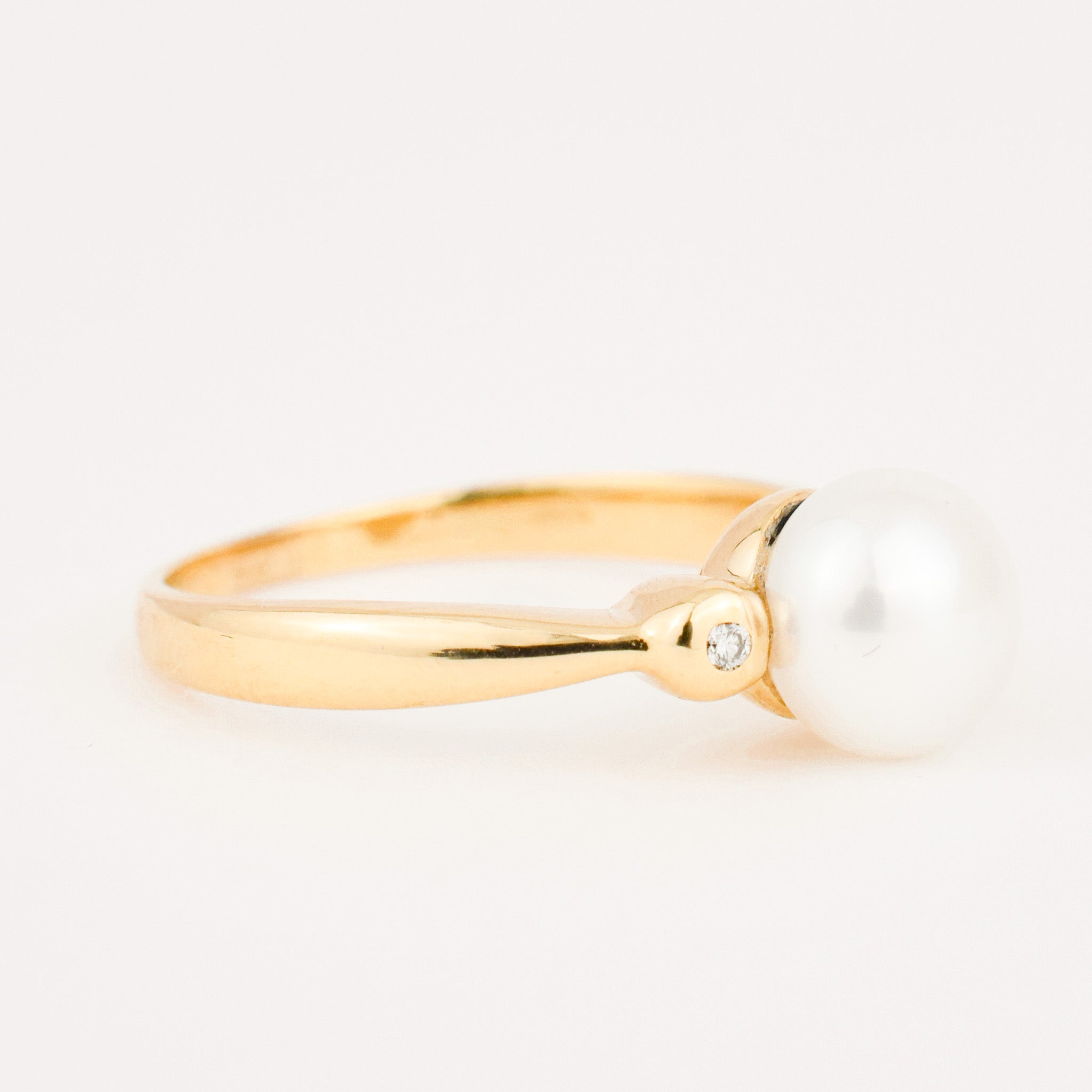 vintage gold pearl and diamond ring 