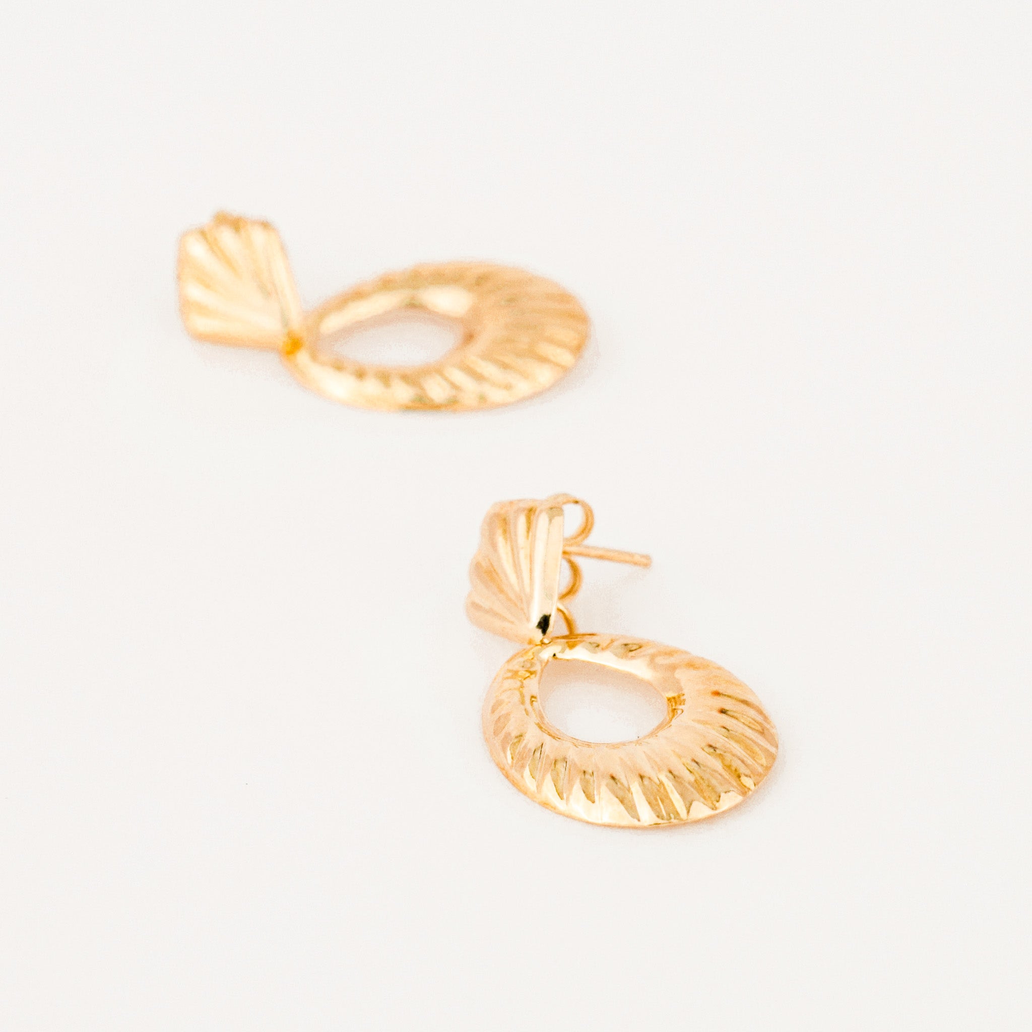 Stud Drop Scalloped Hoops