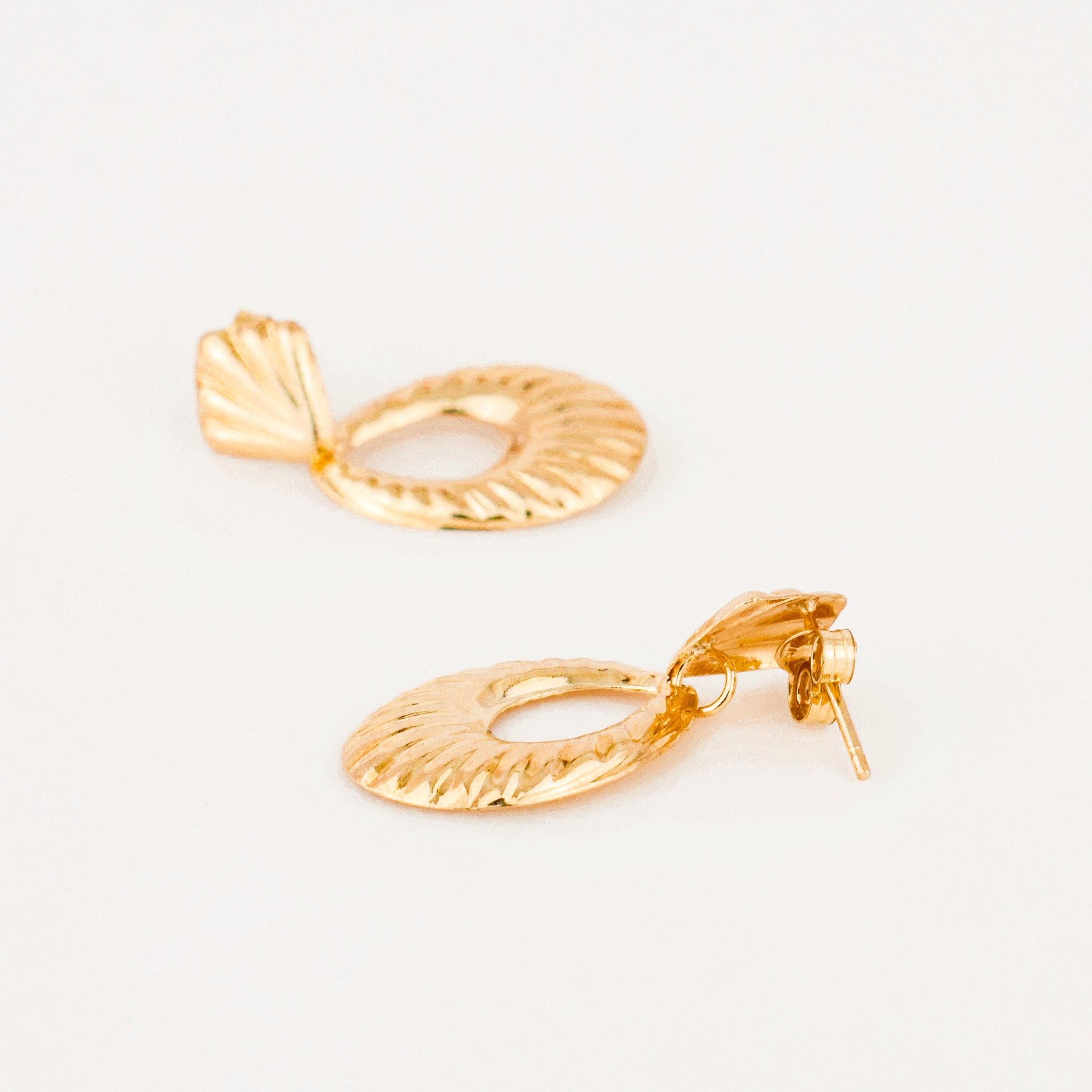 Stud Drop Scalloped Hoops