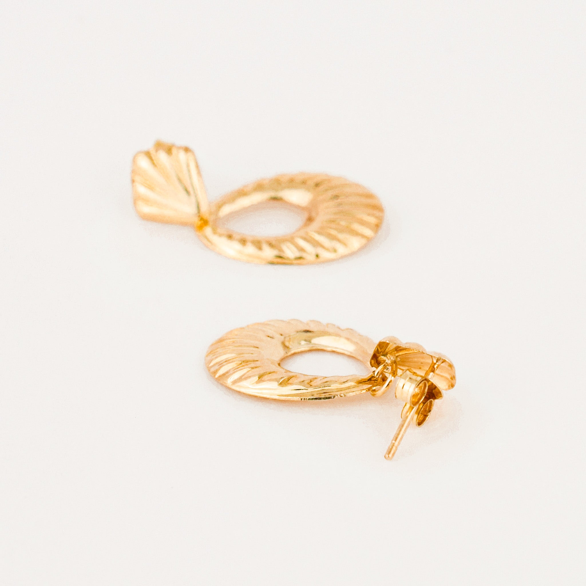 Stud Drop Scalloped Hoops