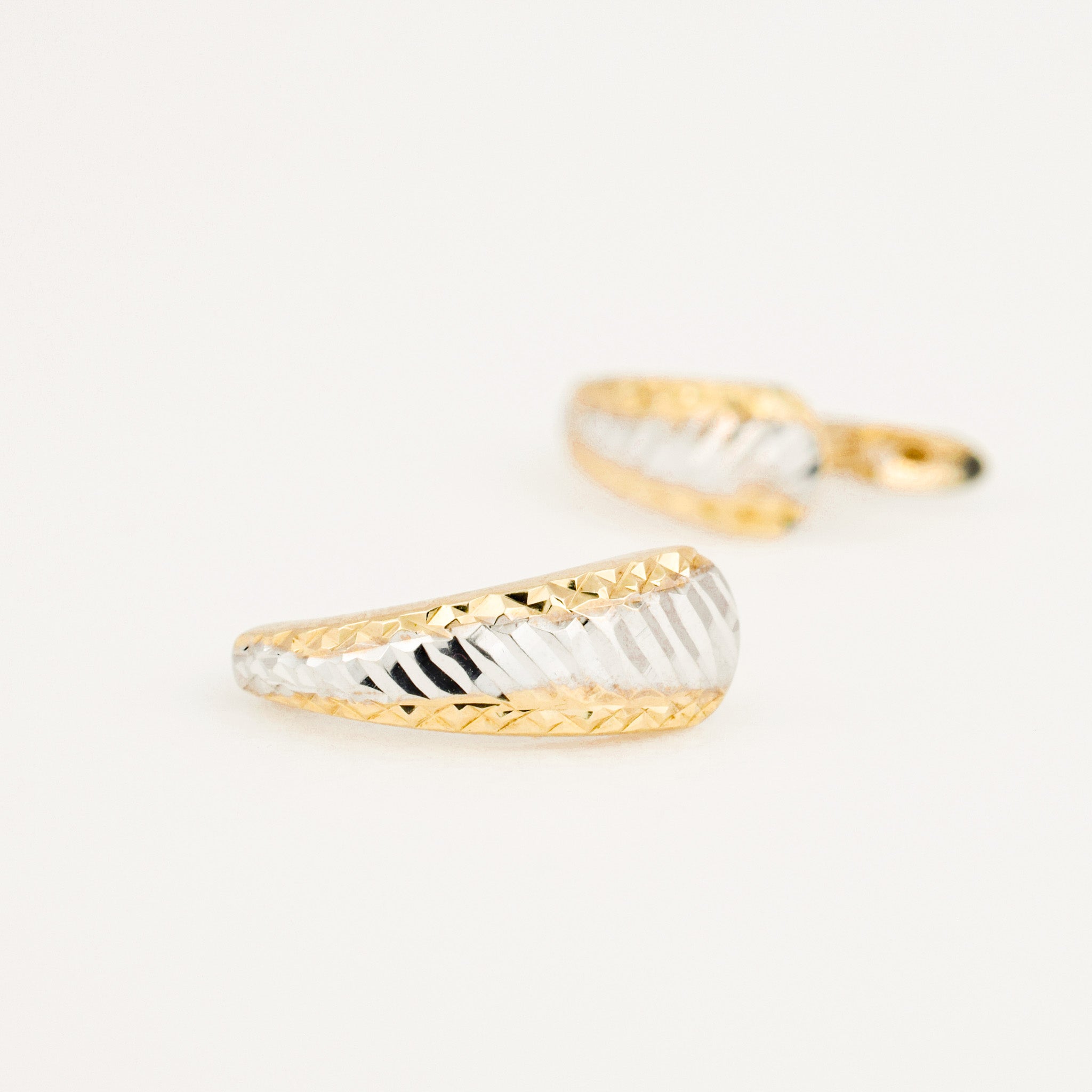 vintage gold Tapered Two-toned Huggies