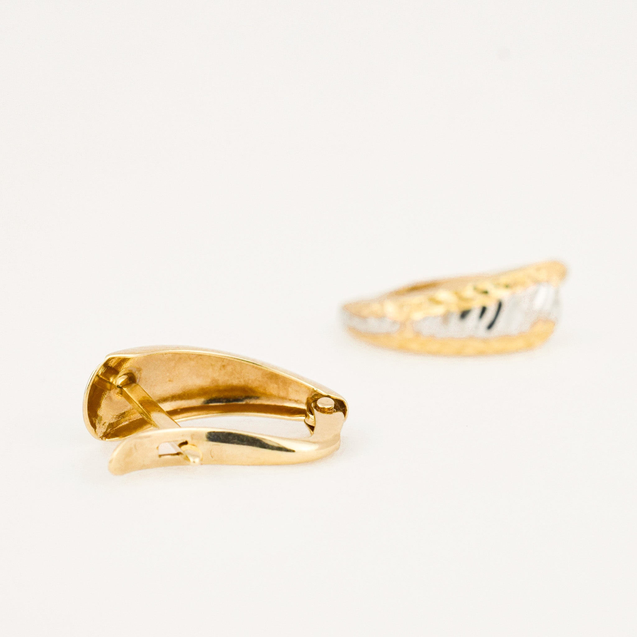vintage gold Tapered Two-toned Huggies