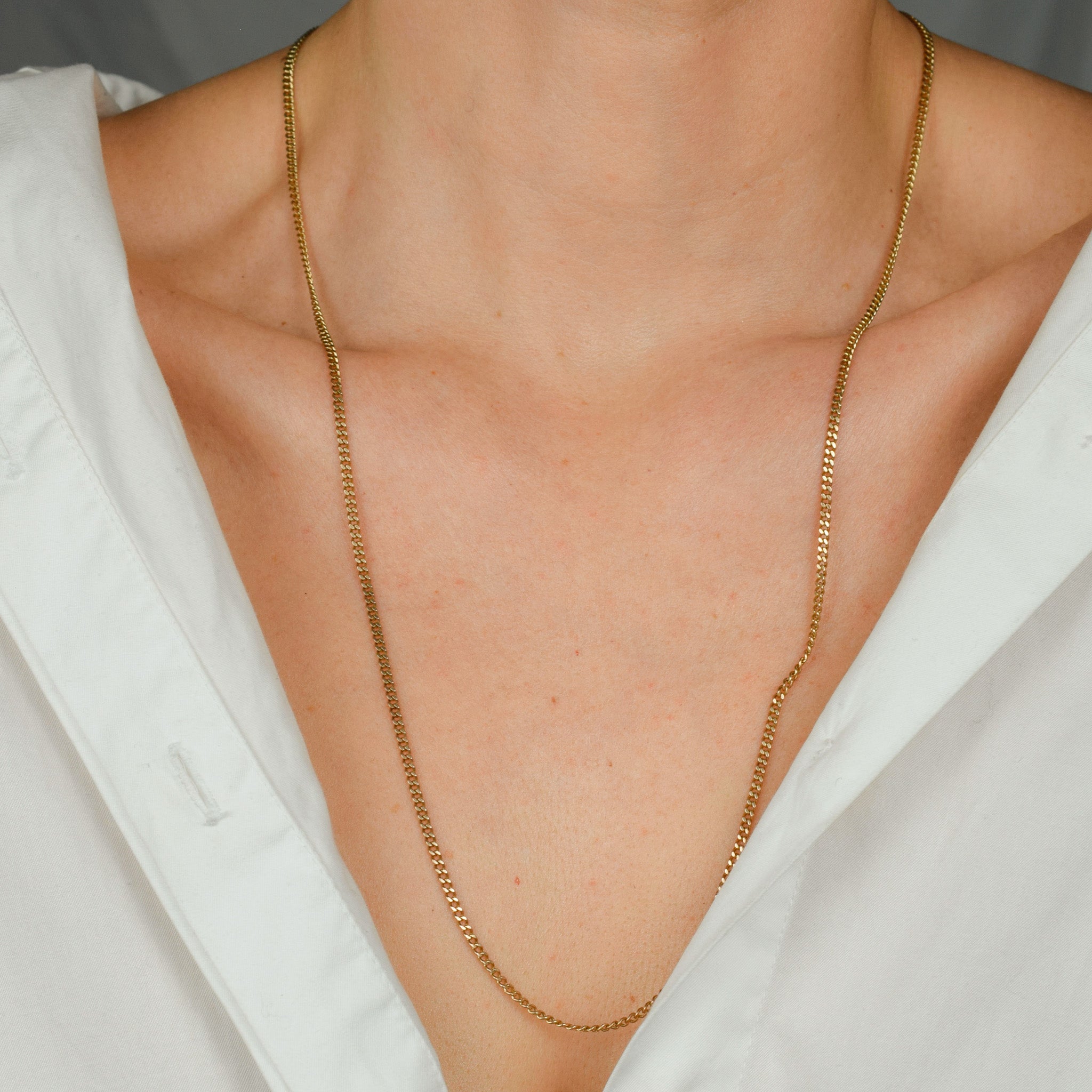 vintage gold 24" curb chain necklace