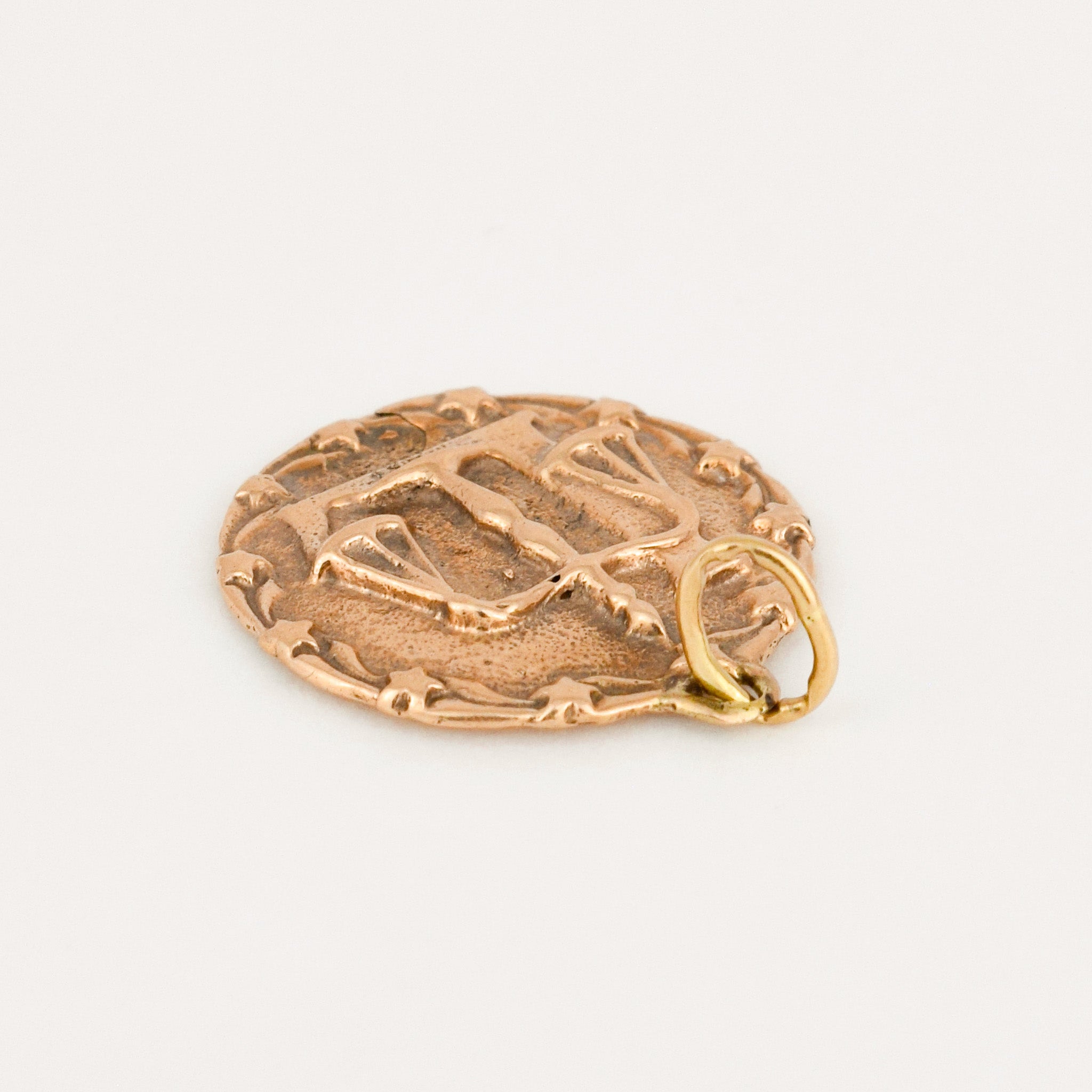 vintage gold Carved Libra Charm