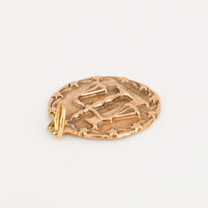 vintage gold Carved Libra Charm