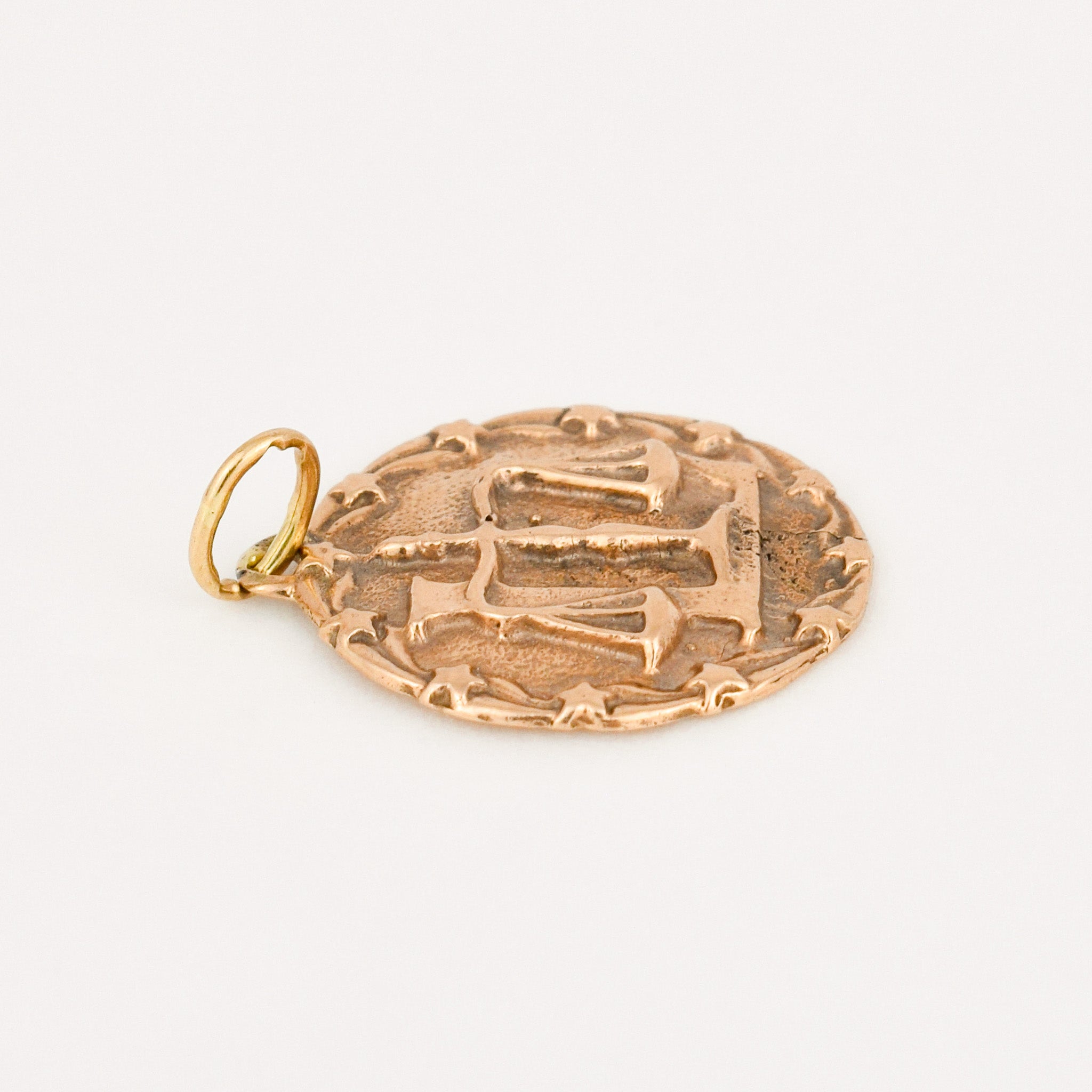 vintage gold Carved Libra Charm
