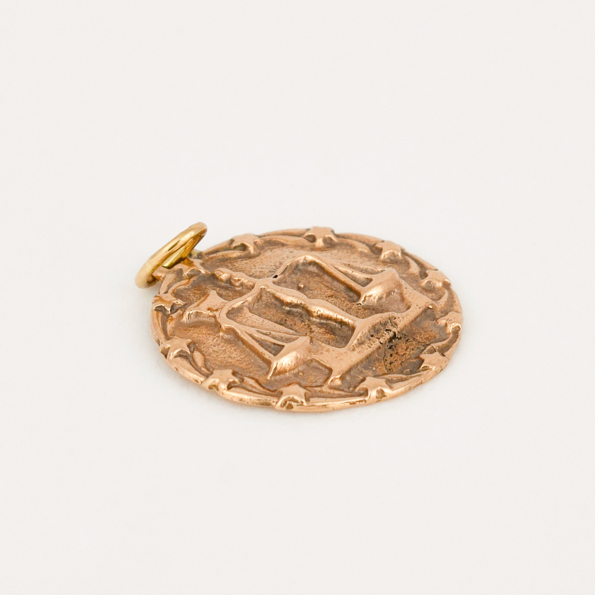 vintage gold Carved Libra Charm