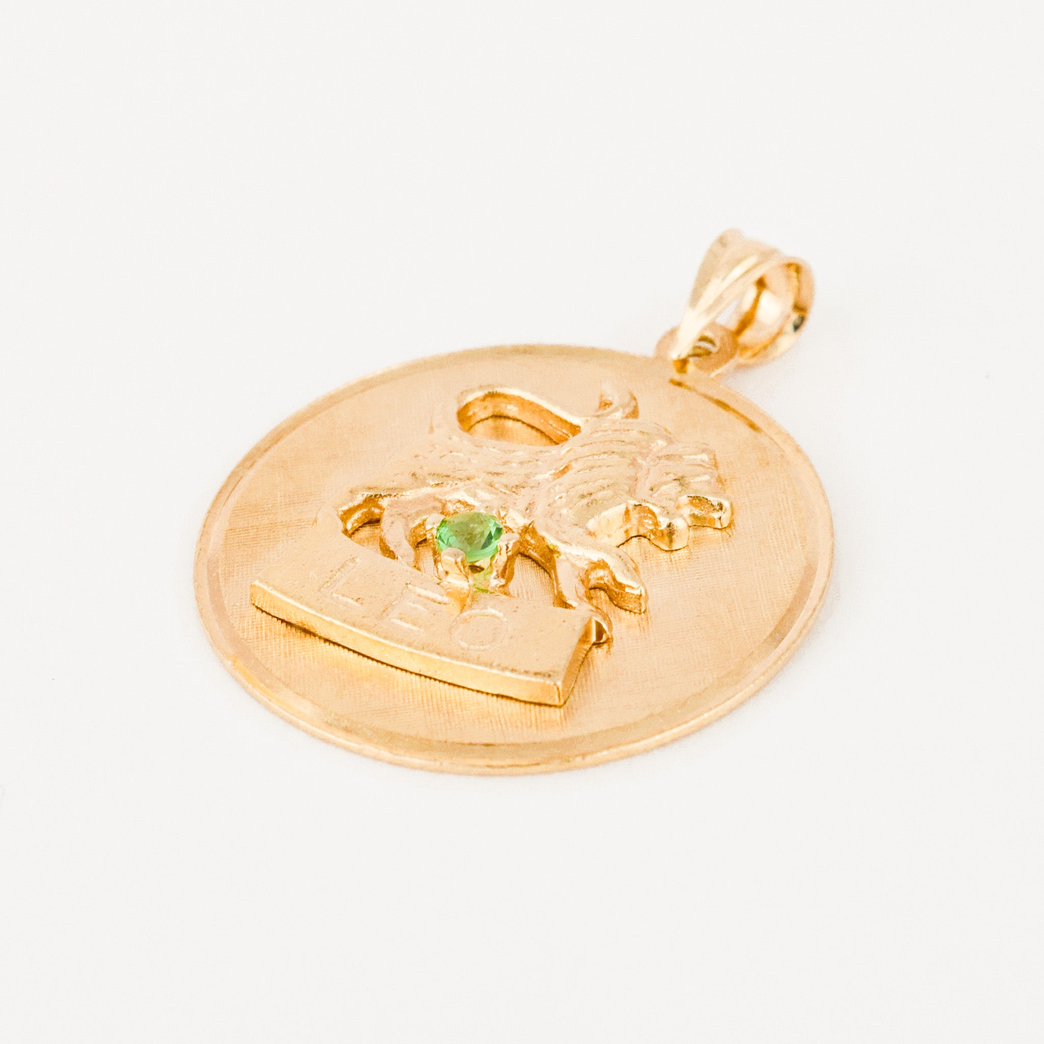 vintage gold leo zodiac medalion 