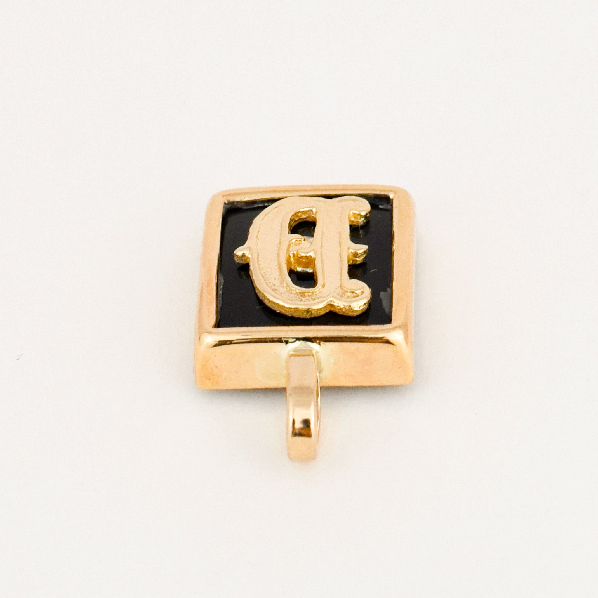 Larger 'D' Onyx Bezel Set Pendant