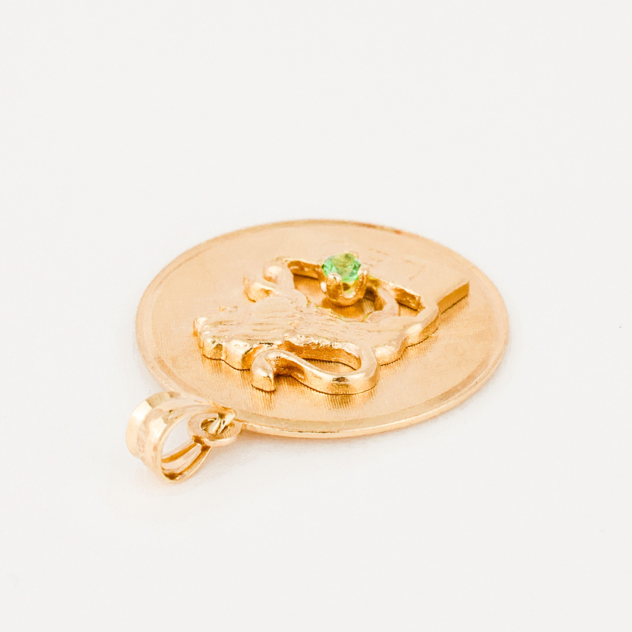 vintage gold leo zodiac medalion 