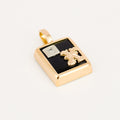 vintage 'k' Onyx Bezel Set Pendant