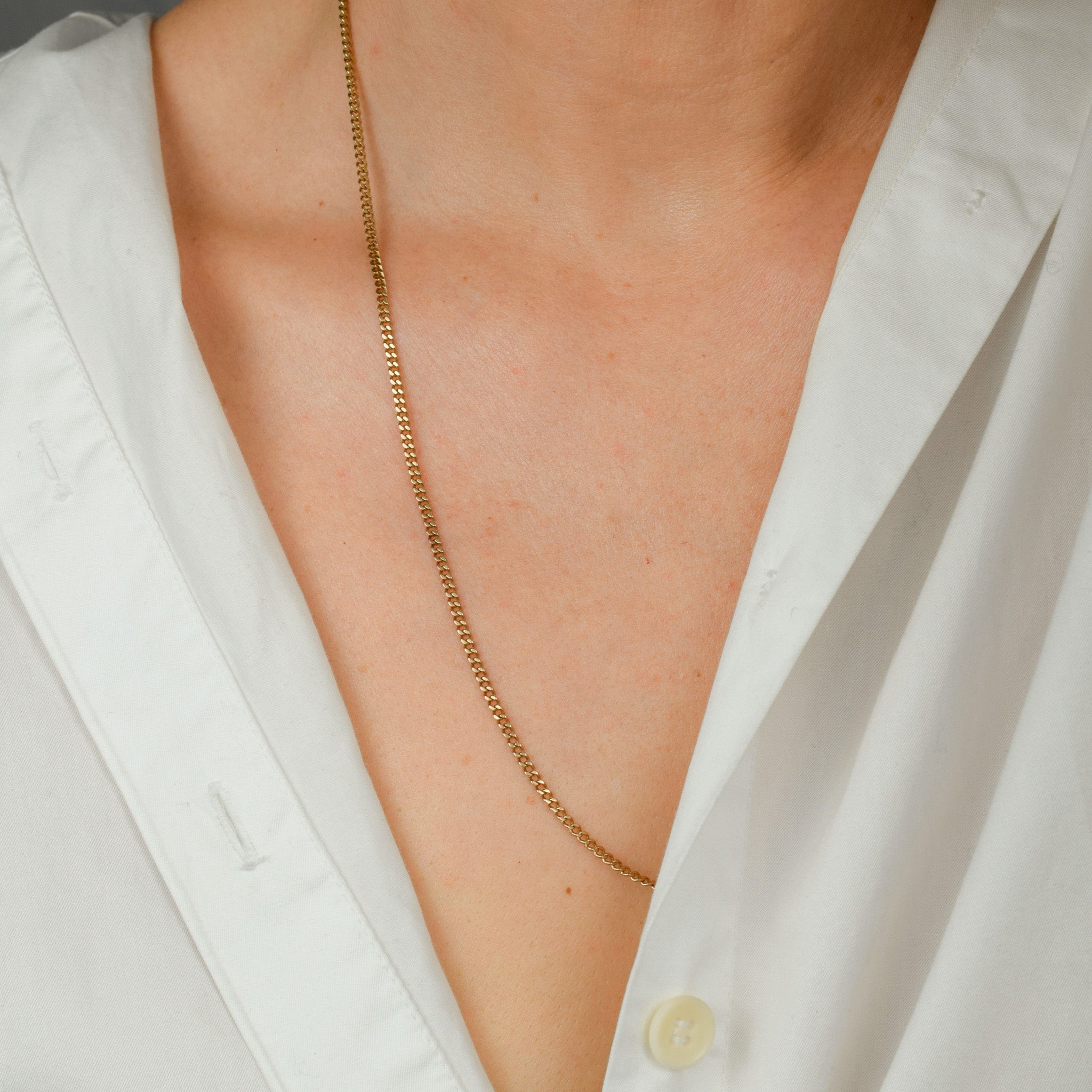 vintage gold 24" curb chain necklace