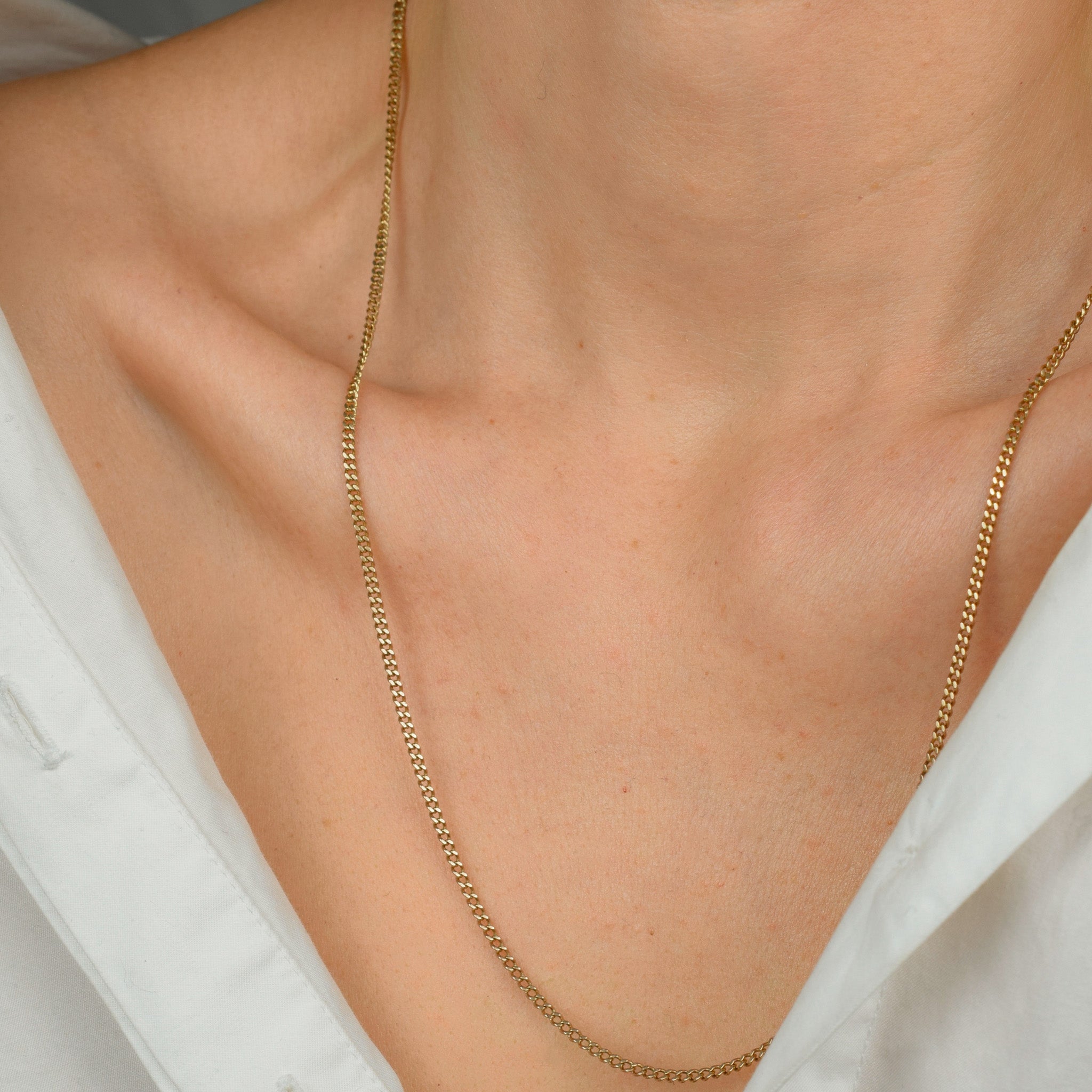 vintage gold 24" curb chain necklace