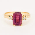 vintage gold Pink Tourmaline and Diamond Ring