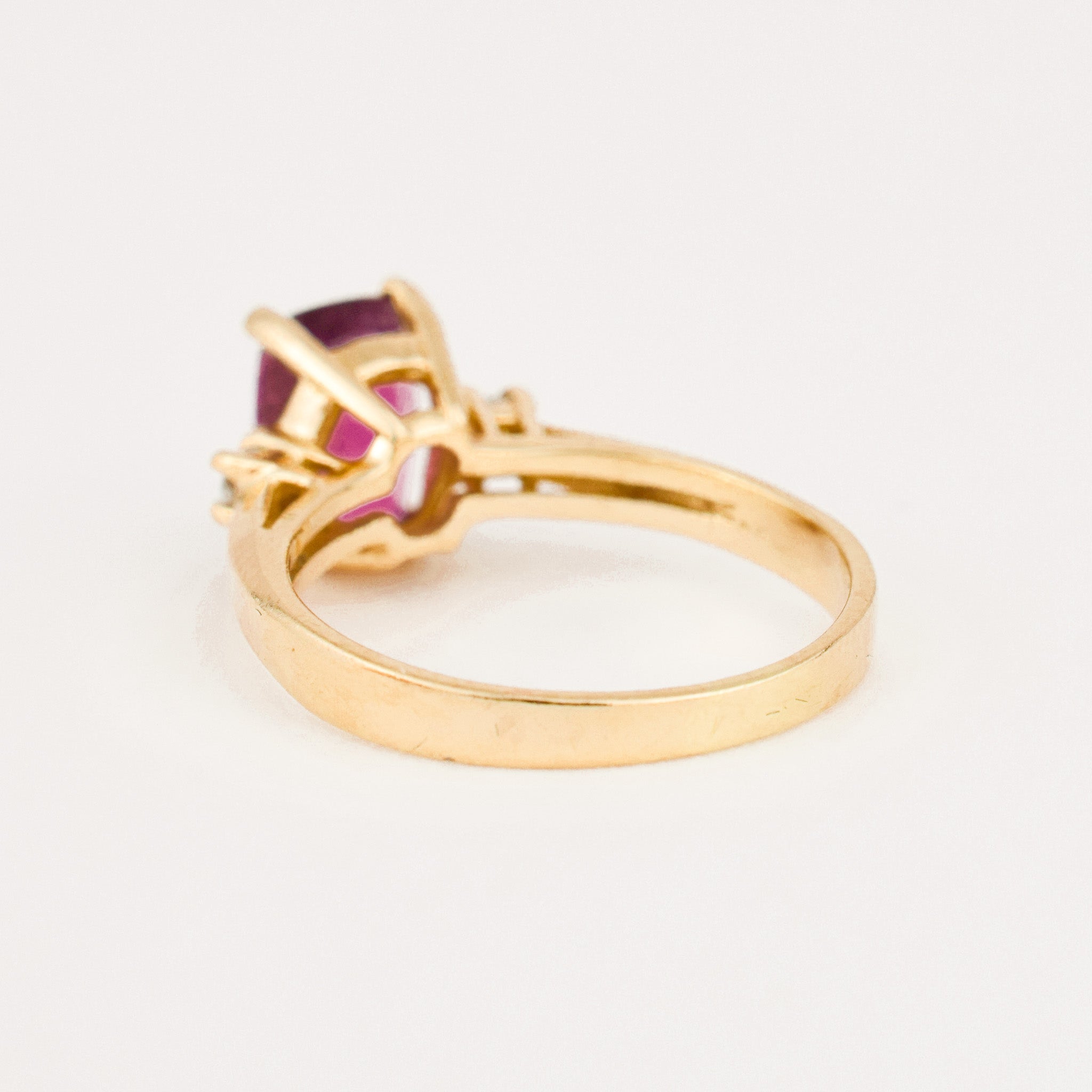 vintage gold Pink Tourmaline and Diamond Ring