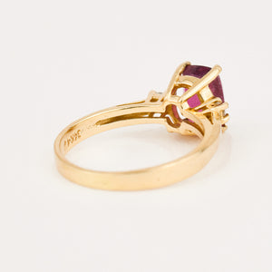 vintage gold Pink Tourmaline and Diamond Ring