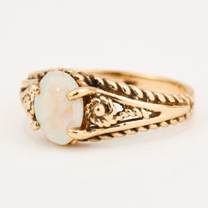 vintage gold Opal Rope Ring