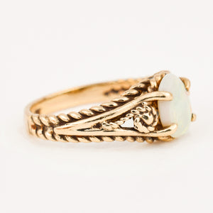 vintage gold Opal Rope Ring