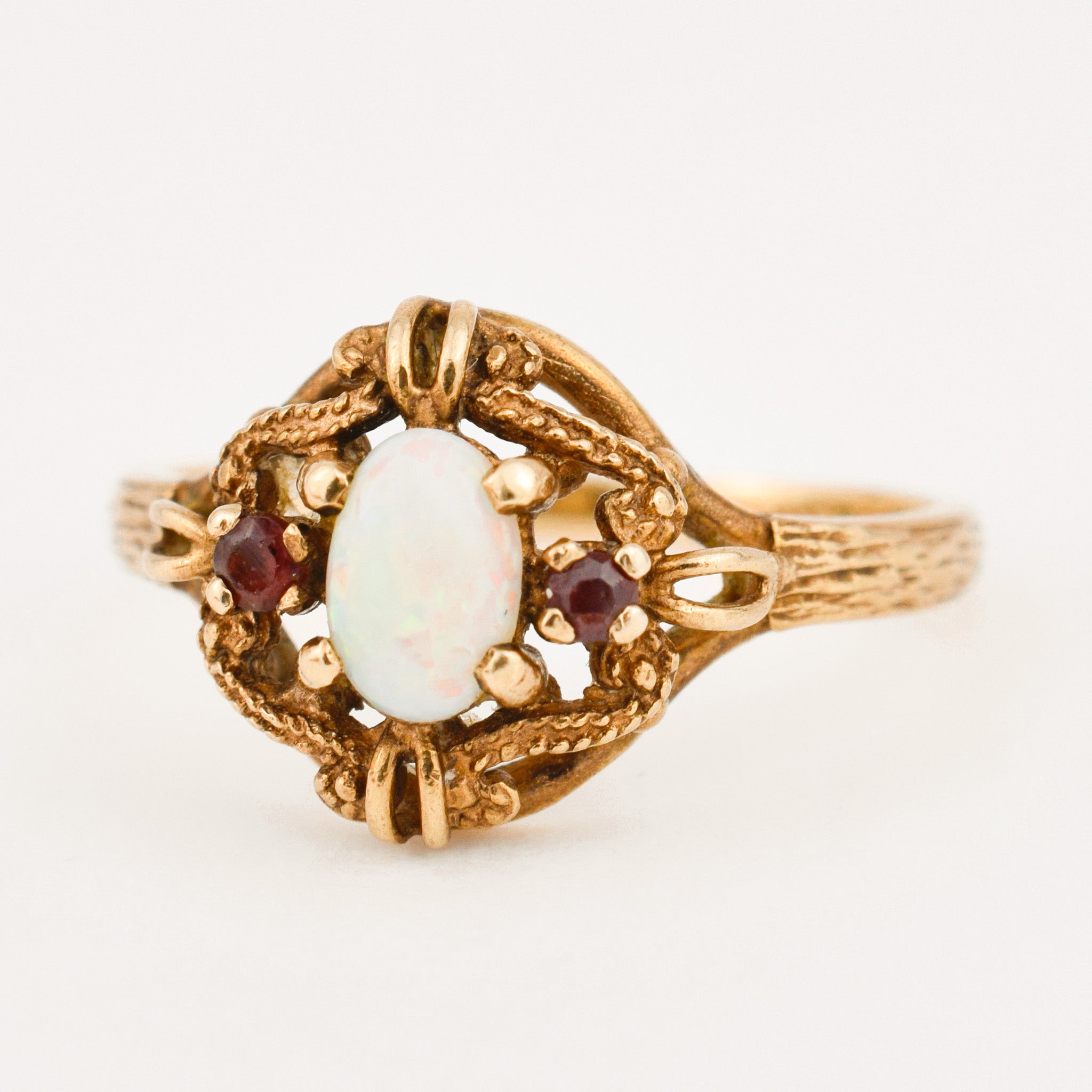 vintage Opal and Garnet Ring