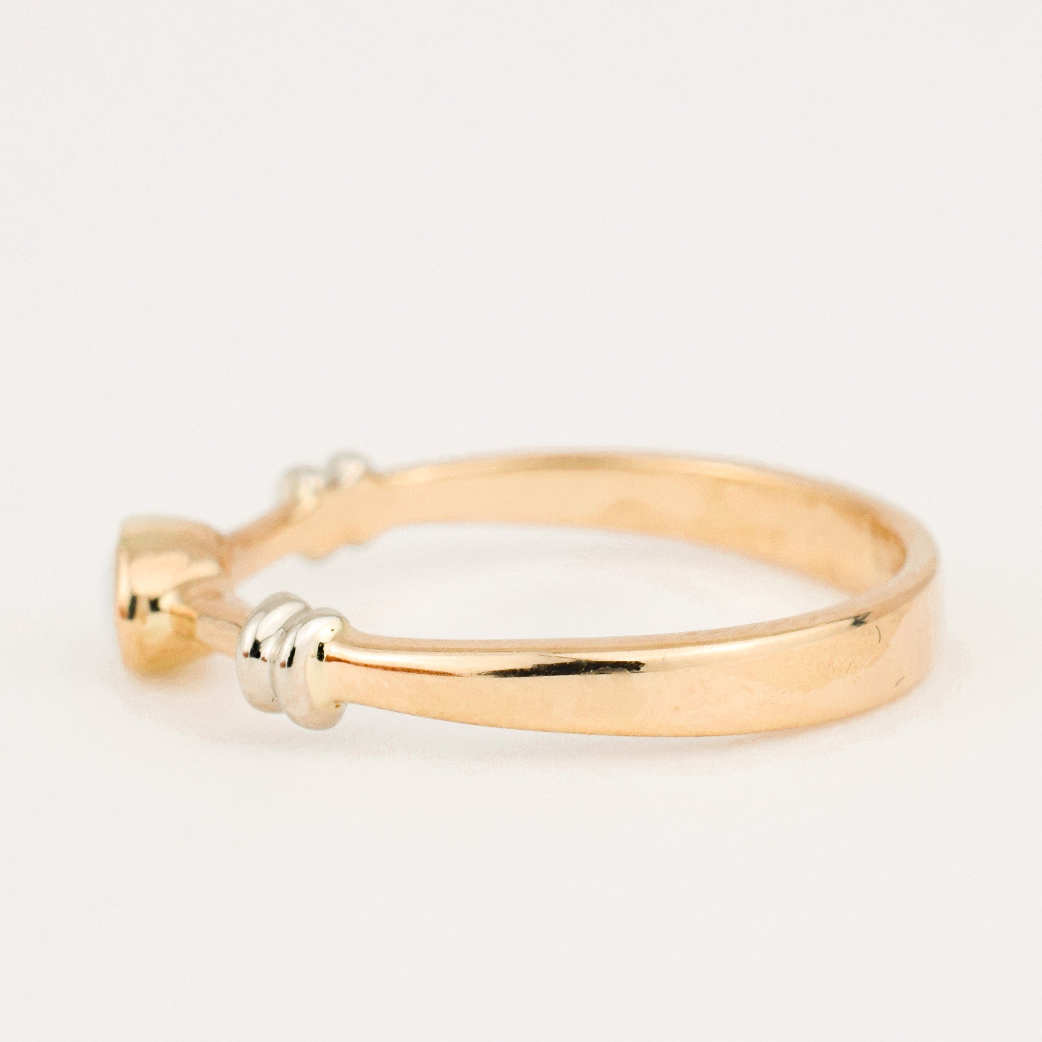 Bezel Set Opal Two Tone Gold Band