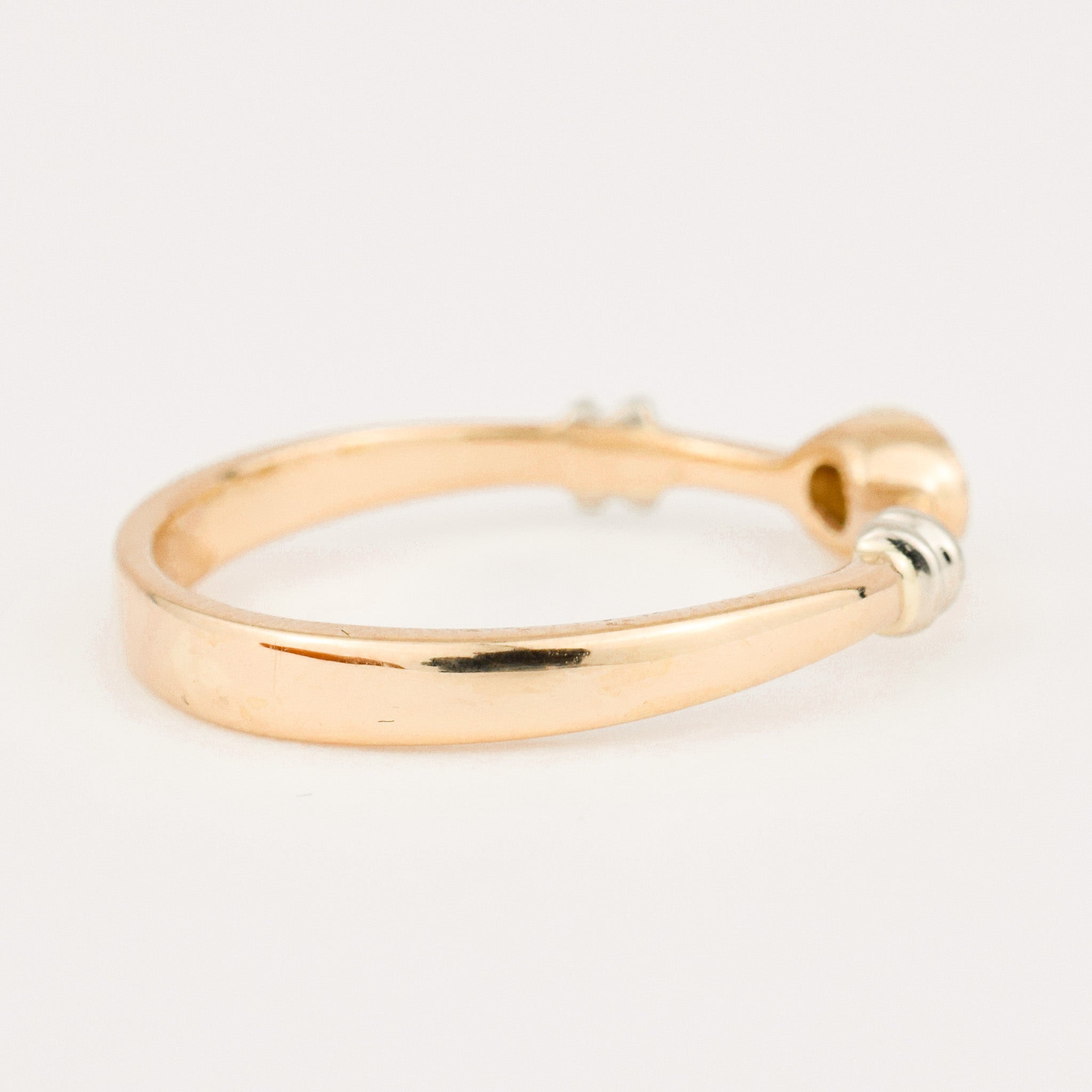 Bezel Set Opal Two Tone Gold Band