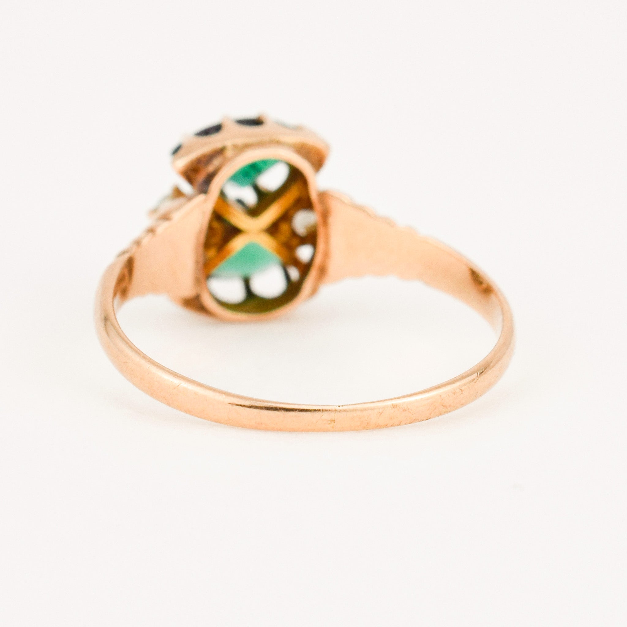 Green Tourmaline and Moonstone Pinkie Ring
