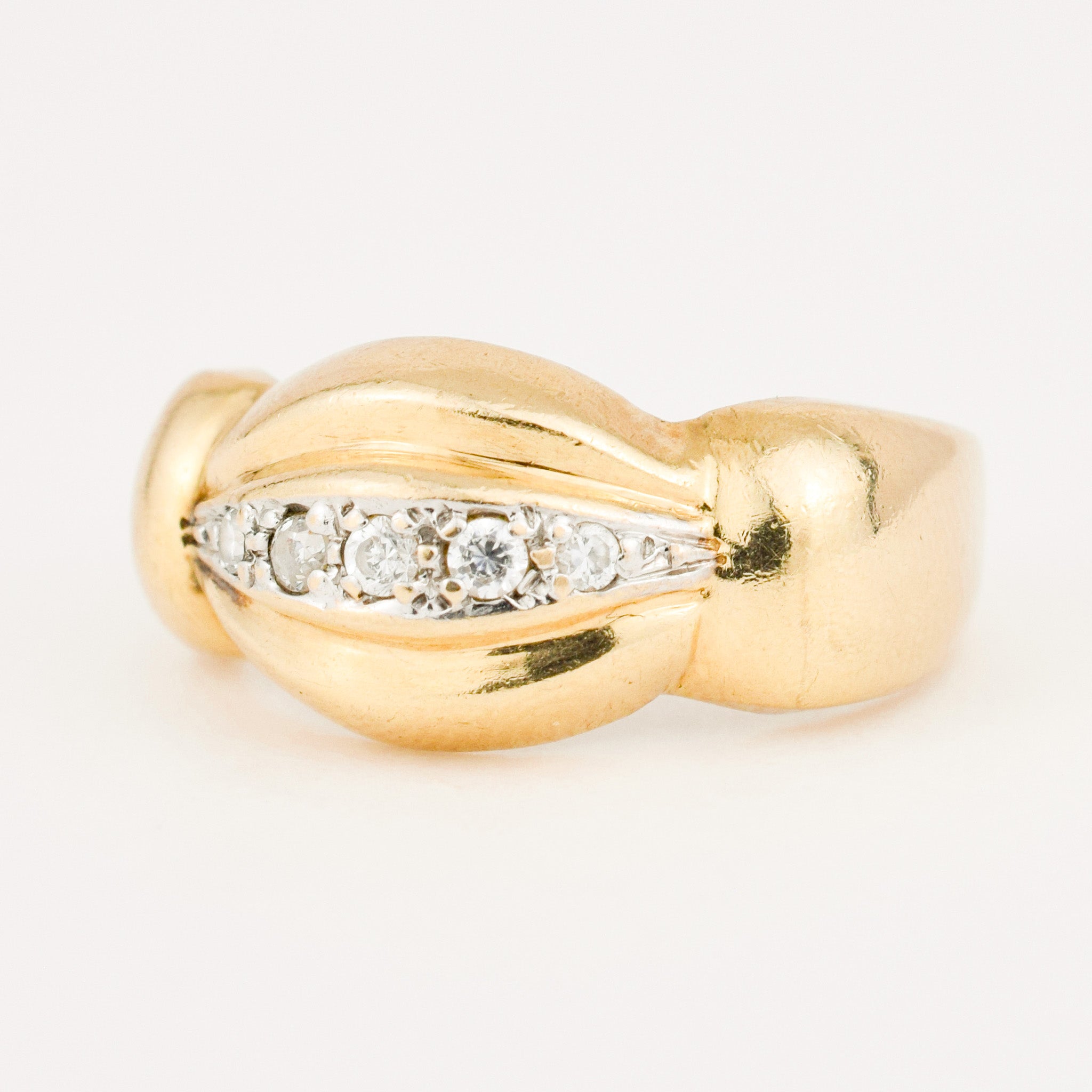 vintage gold Domed Diamond Band