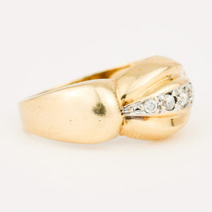 vintage gold Domed Diamond Band