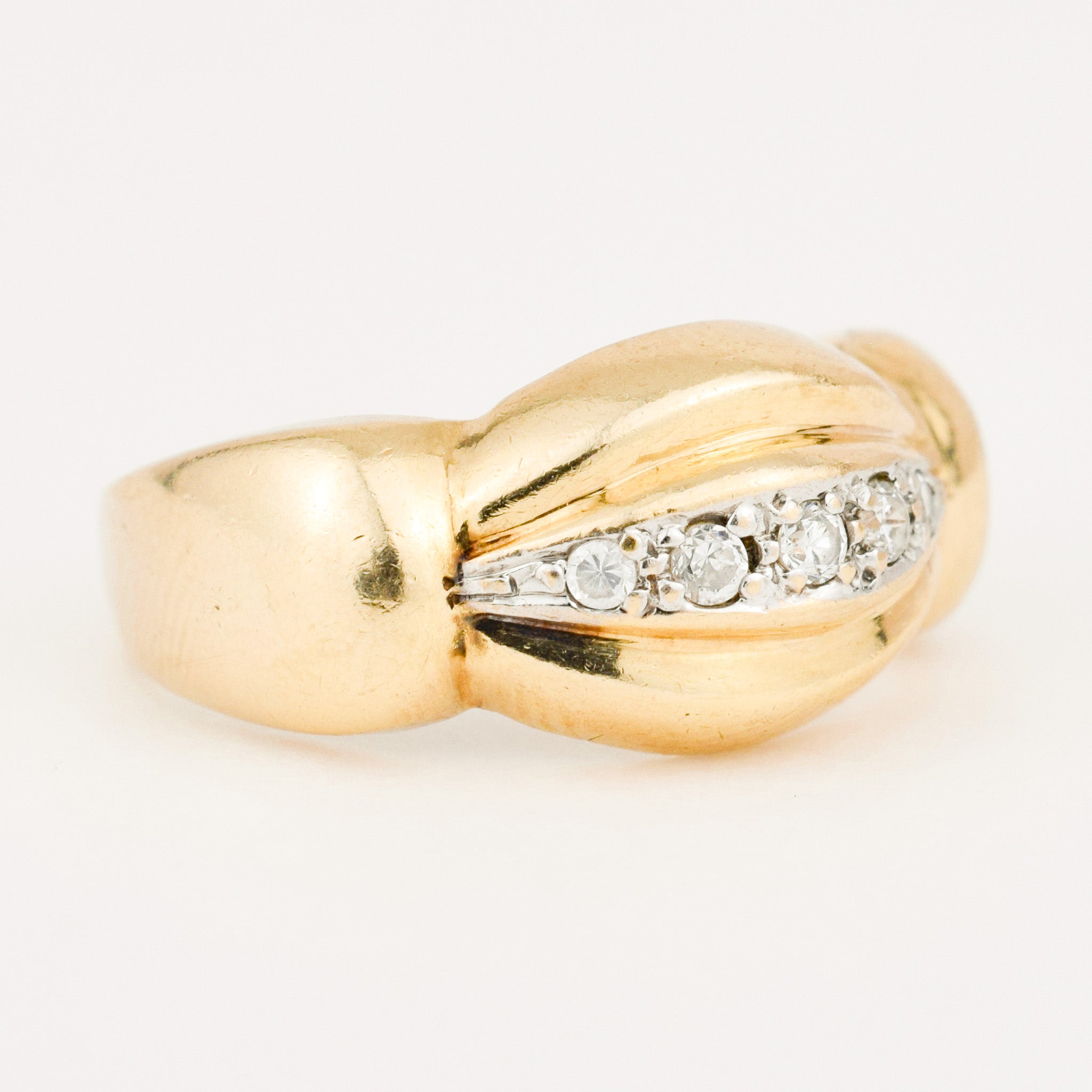 vintage gold Domed Diamond Band