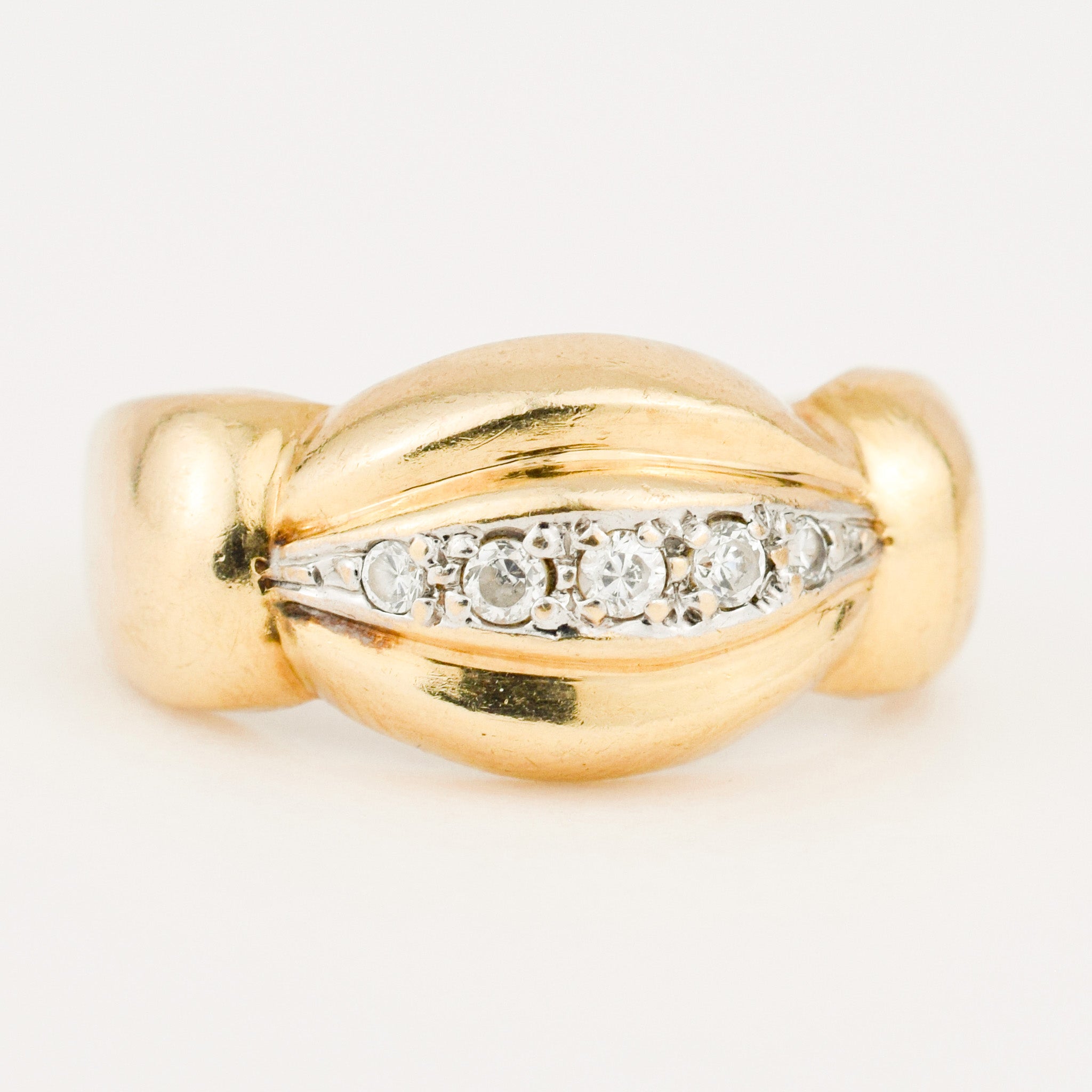 vintage gold Domed Diamond Band