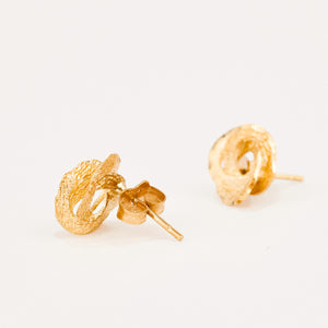 vintage gold Multi-Texture Circular Studs